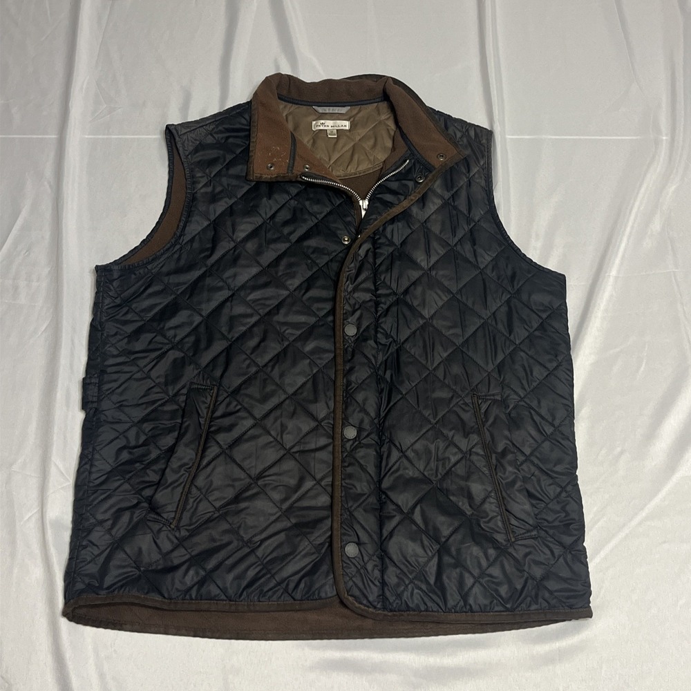 Peter Millar Addison Puffer Vest Womens M Black Packable Polyester Fill Quilted